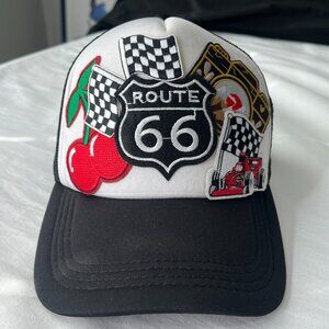 Route 66 Racing Patch Trucker Hat | Mesh Back Snapback